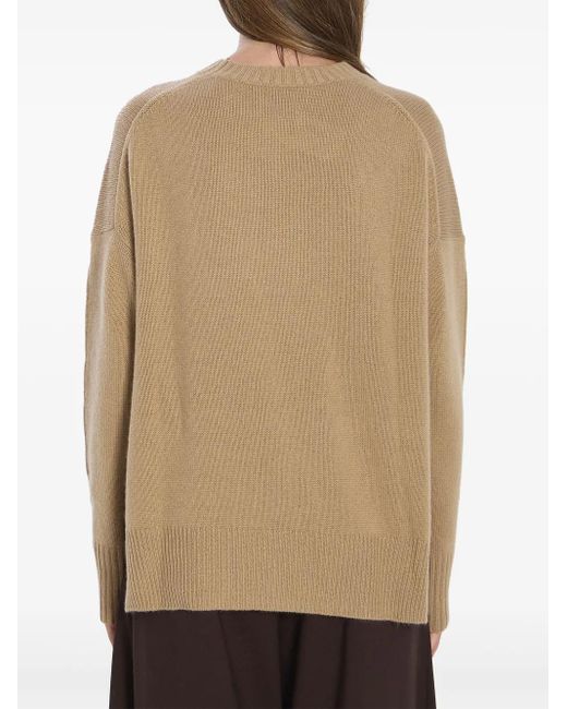 Allude サイドスリット カシミアセーター Natural