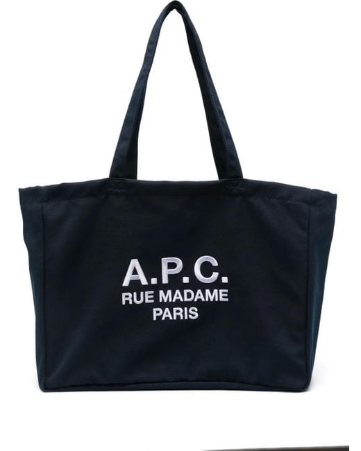 Tote Bag Di Mezzanotte Blu Di Tela di A.P.C. in Black