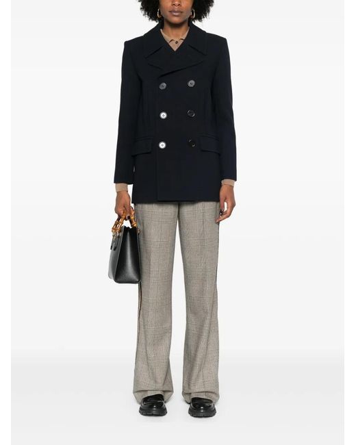 Chloé Black Double-Breasted Virgin Wool Coat