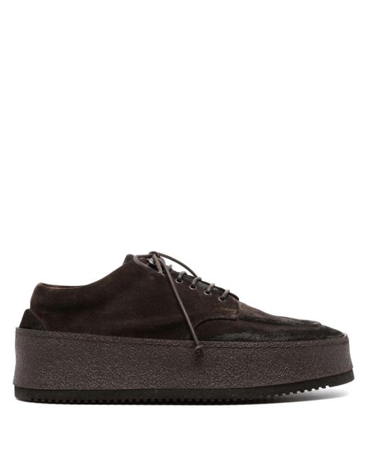 Marsèll Brown Flatform Lace-Up Suede Derby Shoes for men