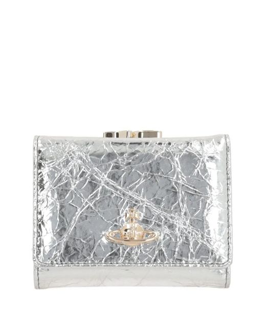 Vivienne Westwood Gray Small Frame Wallet