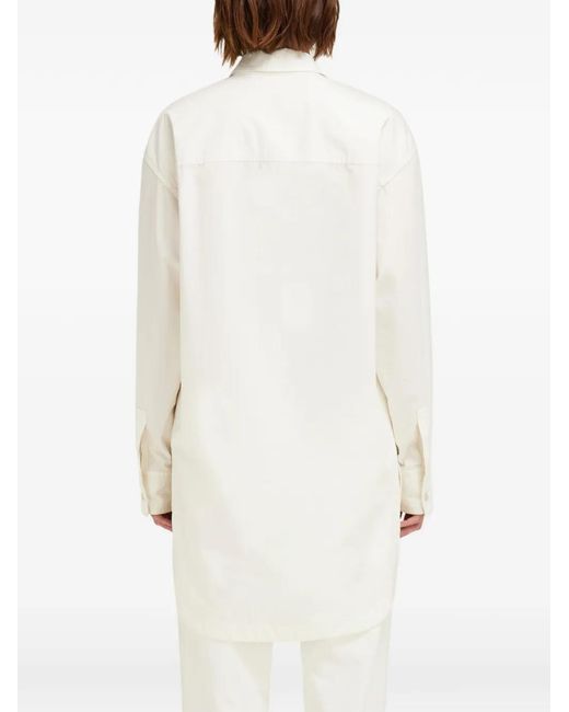 Ferragamo White Cotton And Silk Shirt Dress