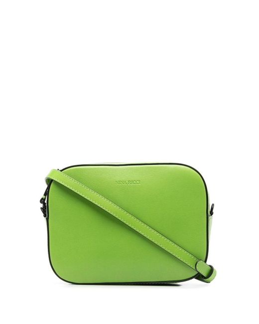 Nina Ricci Logo-debossed Leather Crossbody Bag in Green | Lyst