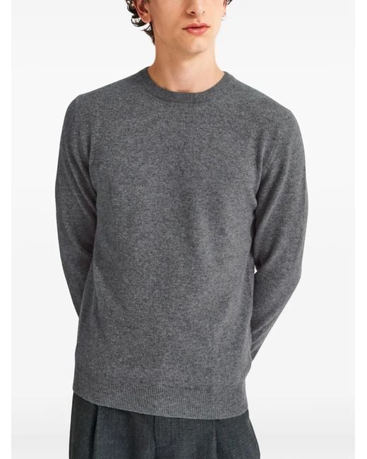 Pringle of Scotland Gray Cashmere Crew-Neck Knit Sweater for men