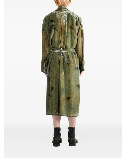 MUTEDANCE Green Silk Kimono
