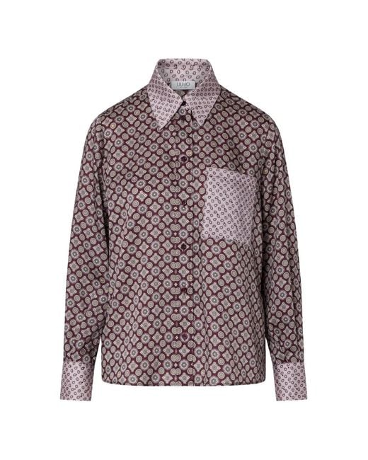 Liu Jo Purple Printed Twill Shirt