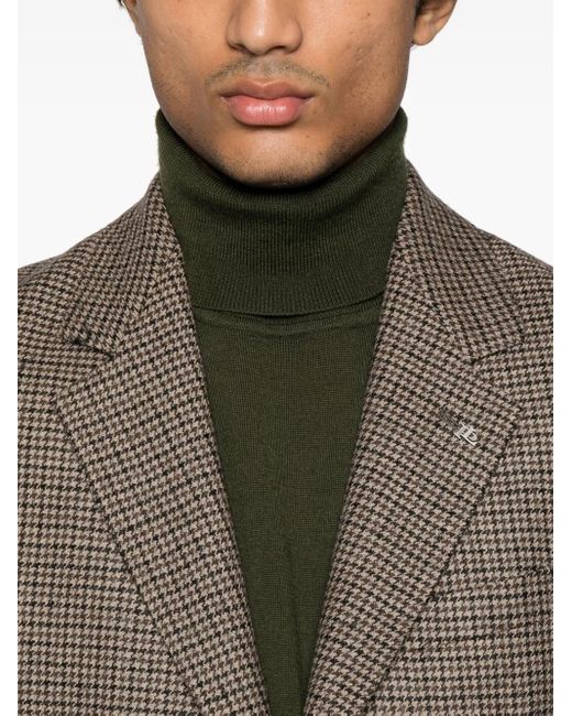 Blazer en pied de poule Tagliatore de hombre de color Brown