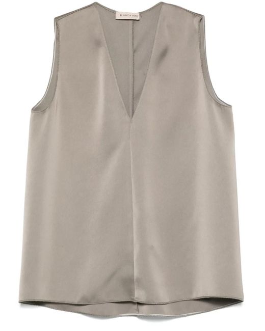 Blanca Vita Gray Bluse Aus Satin