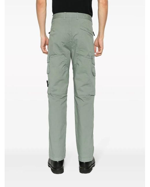 Stone Island Green Straight-Leg Cargo Trousers for men