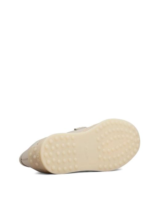 Tod's White Buckle-Detail Leather Loafers