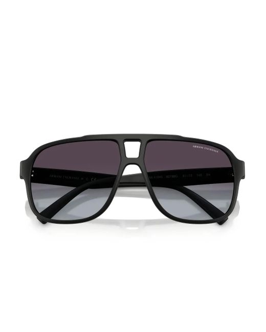 ARMANI EXCHANGE Black Pilot-Frame Sunglasses