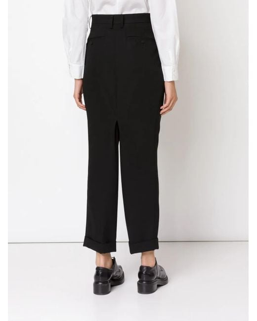 Junya Watanabe ワイドレッグ ロールアップパンツ Black