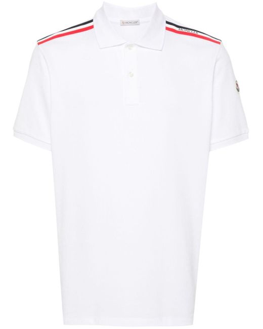 Moncler Poloshirt mit RWB-Streifen in White für Herren