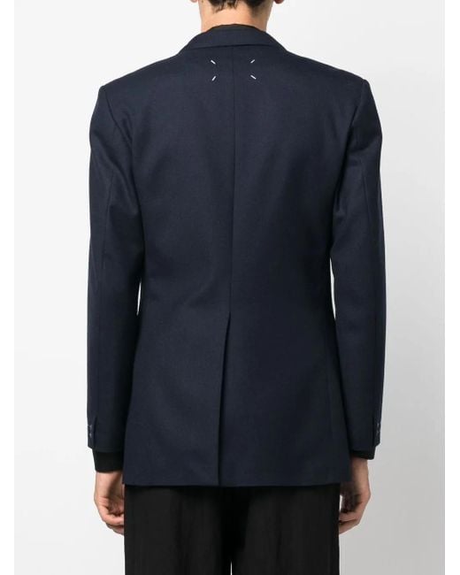 Maison Margiela Blue Single-Breasted Twill Blazer