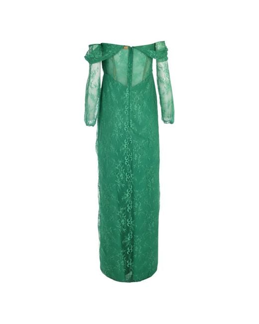 Rhea Costa Ines Lace Off-Shoulder Maxi Dress in Green | Lyst