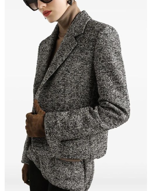 Dolce & Gabbana Gray Dotted Wool Blend Jacket