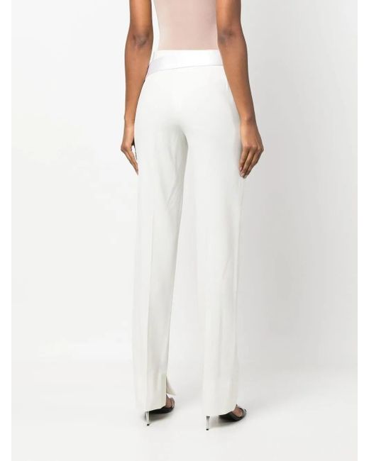 Stella McCartney White Tella Mccartney Satin-waistband Detail Trouse