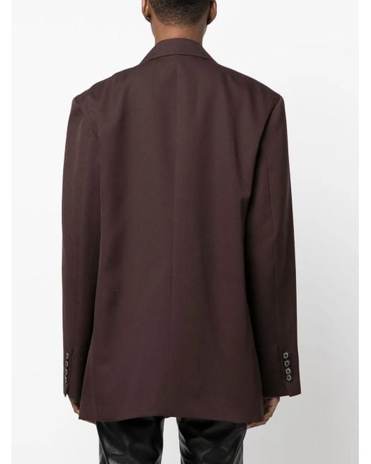 Low Classic Brown Oversize Single-Breasted Blazer