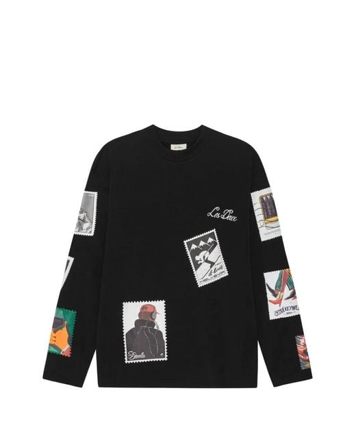 Les Deux Black Stamp-Print Sweater for men