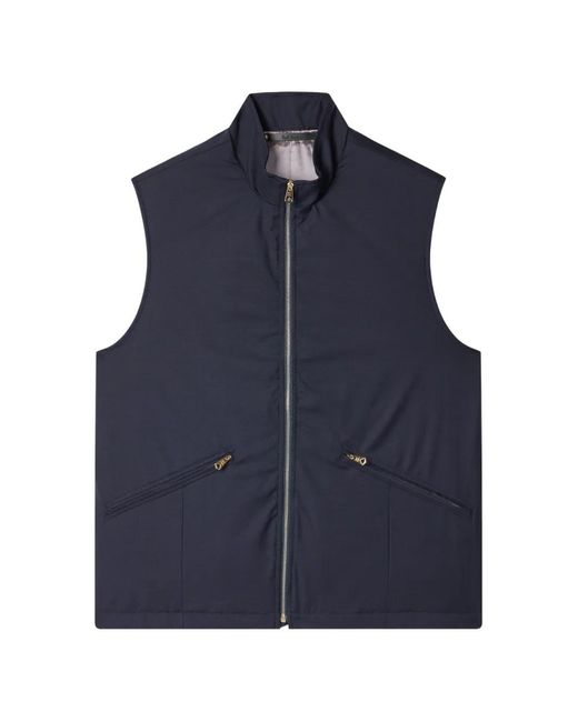 Paul Smith Blue Storm System Zipped Gilet for men