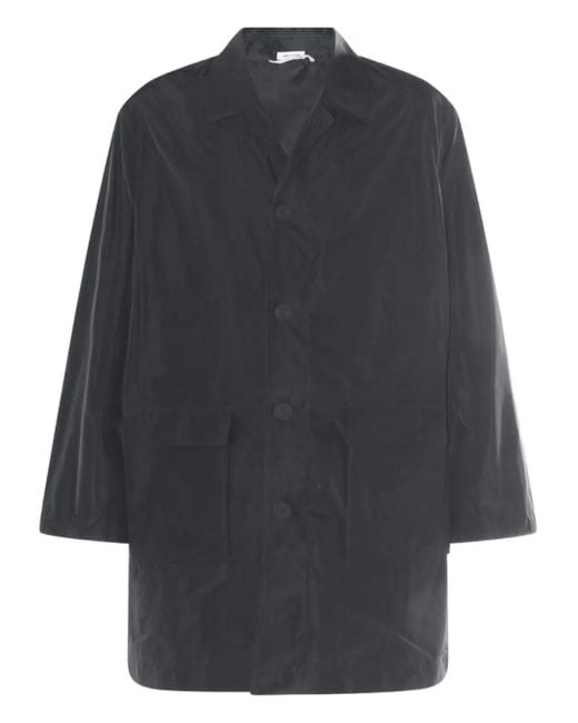 Thom Browne Gray Manteau À Logo Imprimé for men