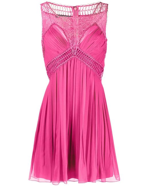 Alberta Ferretti Chiffon Mini-Jurk in het Pink