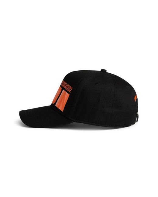 DSquared² Black Logo-print Baseball Cap for men