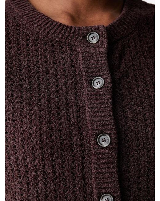 Marc O' Polo Blue Pointelle-Knit Button-Up Cardigan