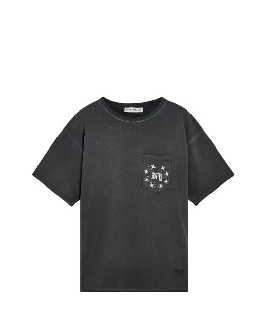 Duke & Dexter Black Chest-Pocket Graphic-Print T-Shirt for men