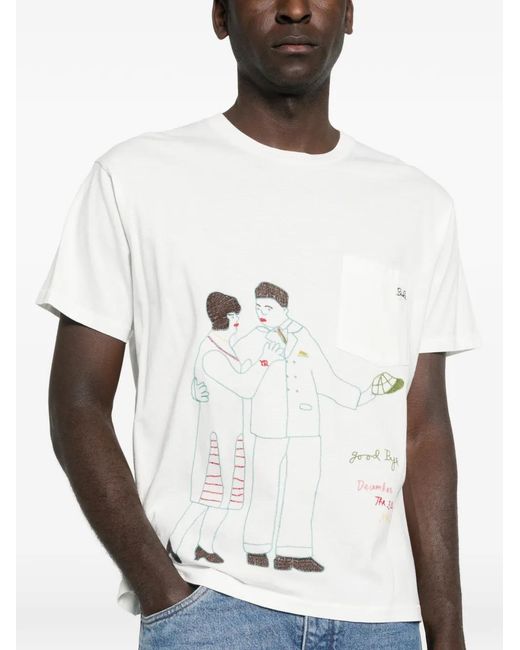 Bode White Companion T-Shirt for men