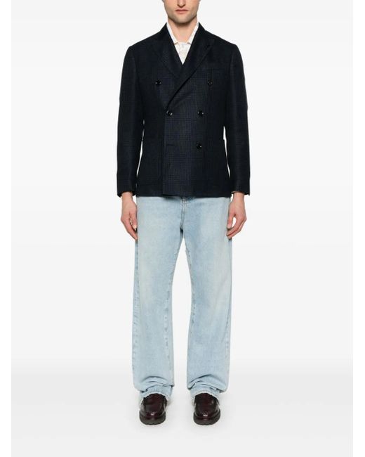 Lardini Blue Checked Blazer for men