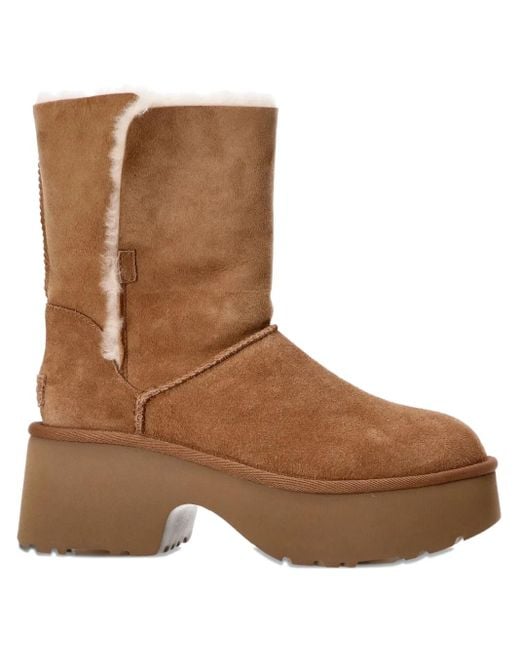 Ugg Brown Plateau-Stiefel aus Wildleder