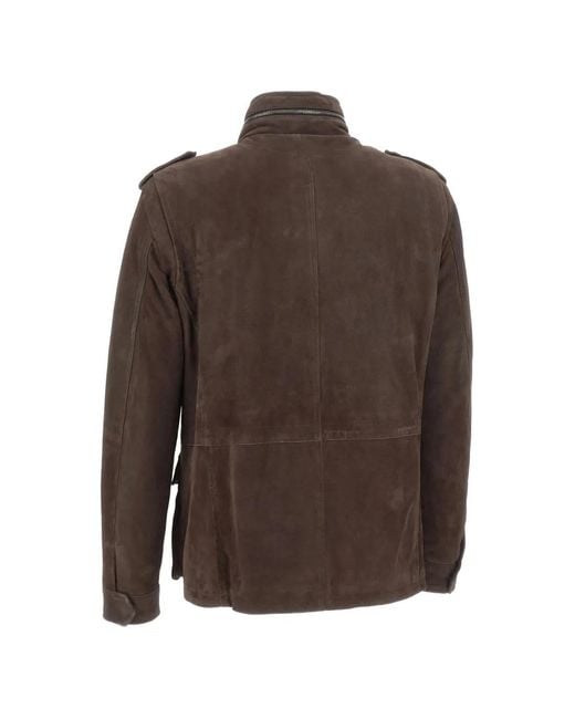 Volfagli Brown Veste Santa Croce Camoscio En Daim for men