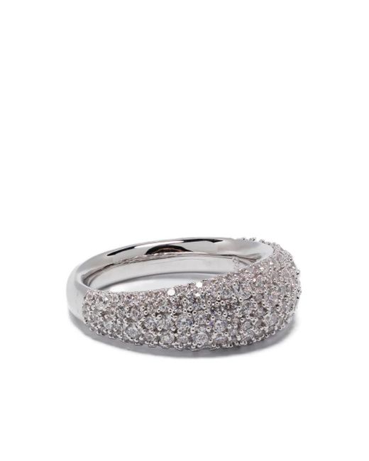 Bague À Design Pavé Swarovski en coloris Gray