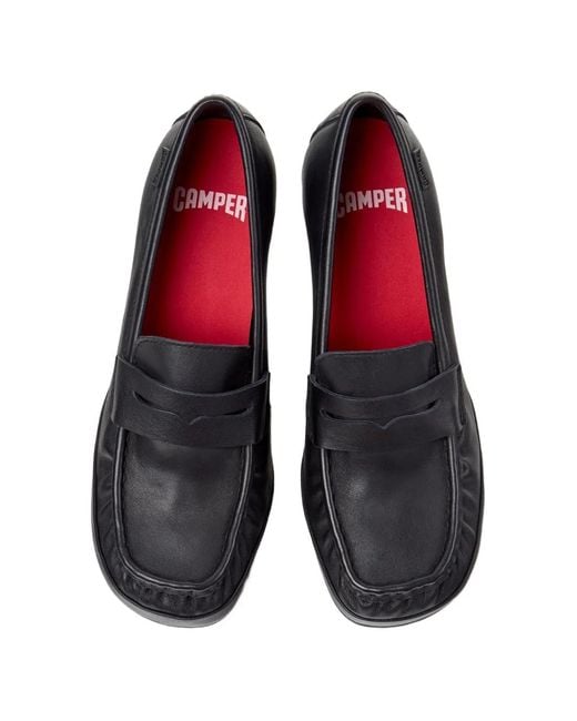 Camper Black Right Left Leather Loafers