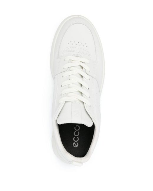 Ecco White Street Leather Sneakers