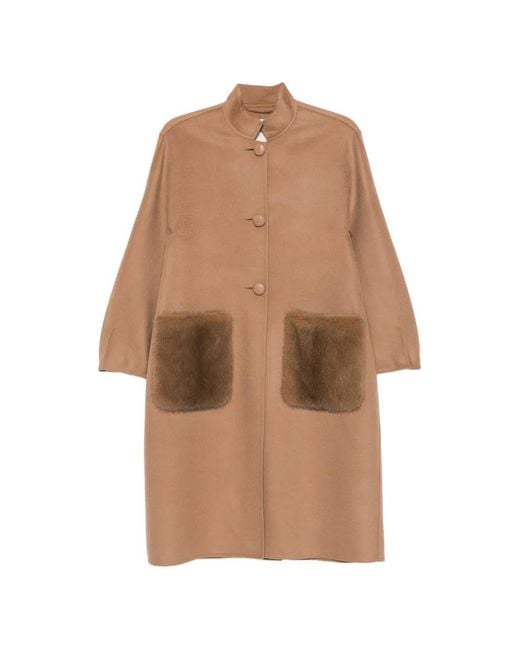 Manzoni 24 Brown Fur-Pocket Coat