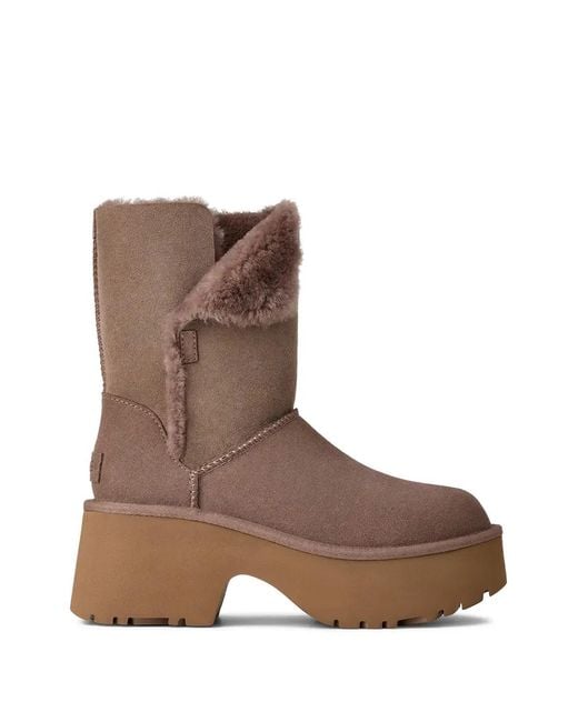 Ugg Brown Classic Esmee Platform Trim Boots