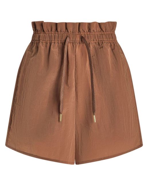 Varley Brown Tulair Shimmer Shell-fabric Shorts