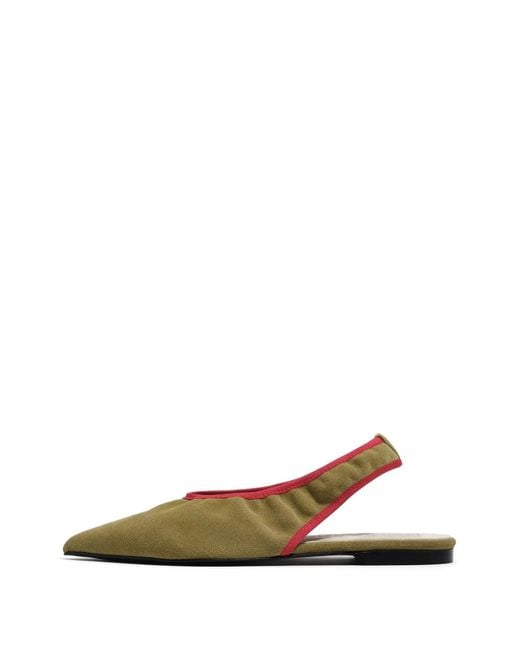 Bimba Y Lola White Pointed Leather Flat Pumps