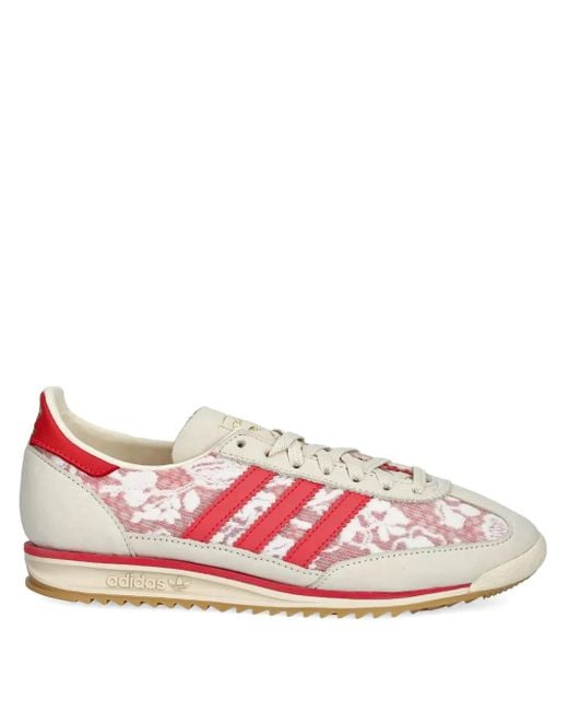 Adidas Pink Floral-Lace Sneakers