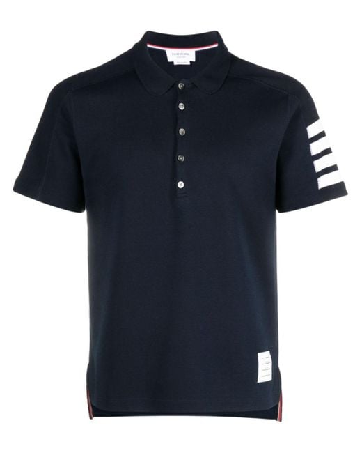 Thom Browne Blue 4-bar Stripe Polo Shirt for men