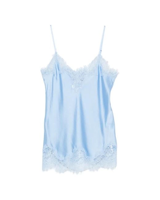 MANSPHIL Blue V-Neck Lace-Trim Top