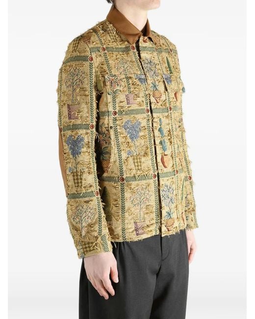 Junya Watanabe Metallic Fringed Print Jacket for men