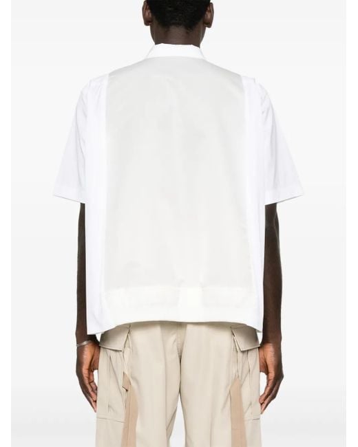 Camicia Con Inserti di Sacai in White da Uomo