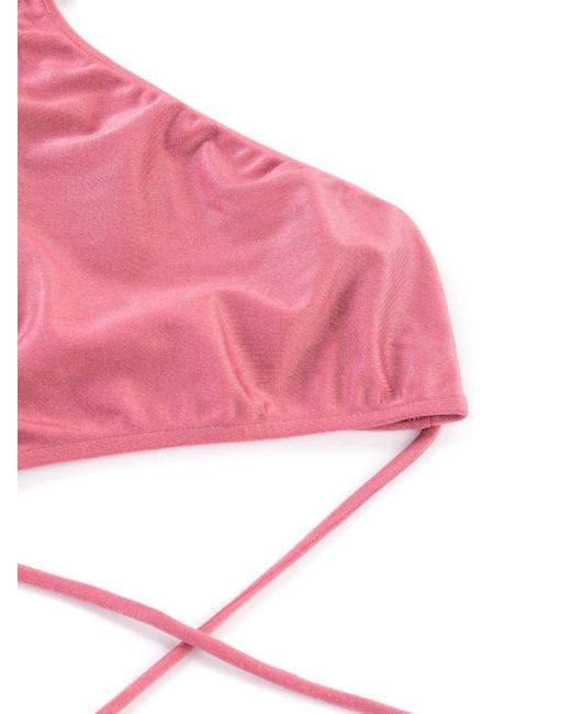 Bikini con acabado metalizado Adriana Degreas de color Pink