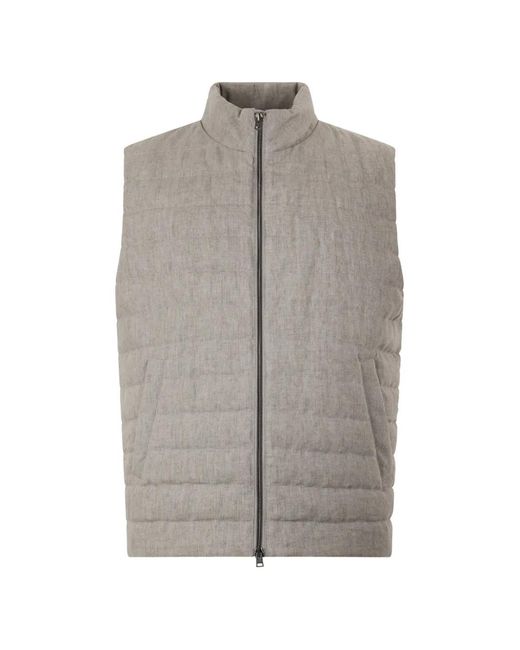Herno Gray Zip-Up Gilet for men