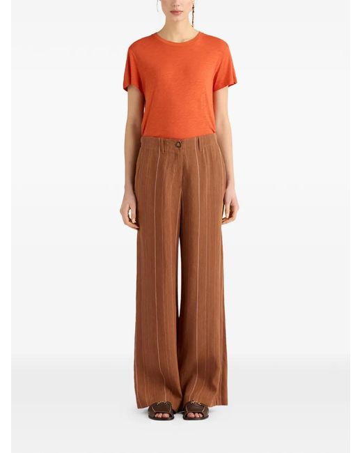 Momoní Brown Pinstripe Wide Trousers