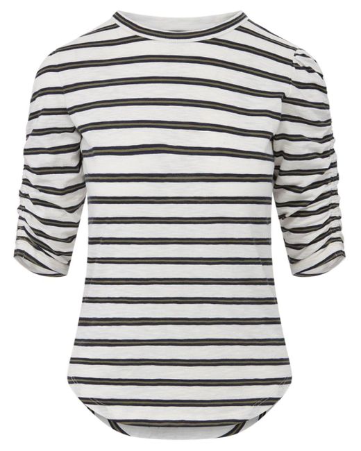 Veronica Beard Gray Waldorf Striped T-shirt
