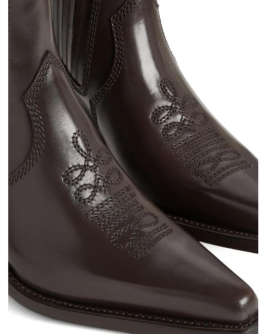 DSquared² Brown Western Dd Heeled Ankle Boots for men